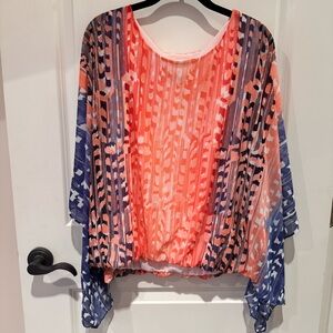 Chico's Pink and Orange Knit Top